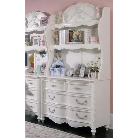 4-Drawer Dresser & Hutch Combo